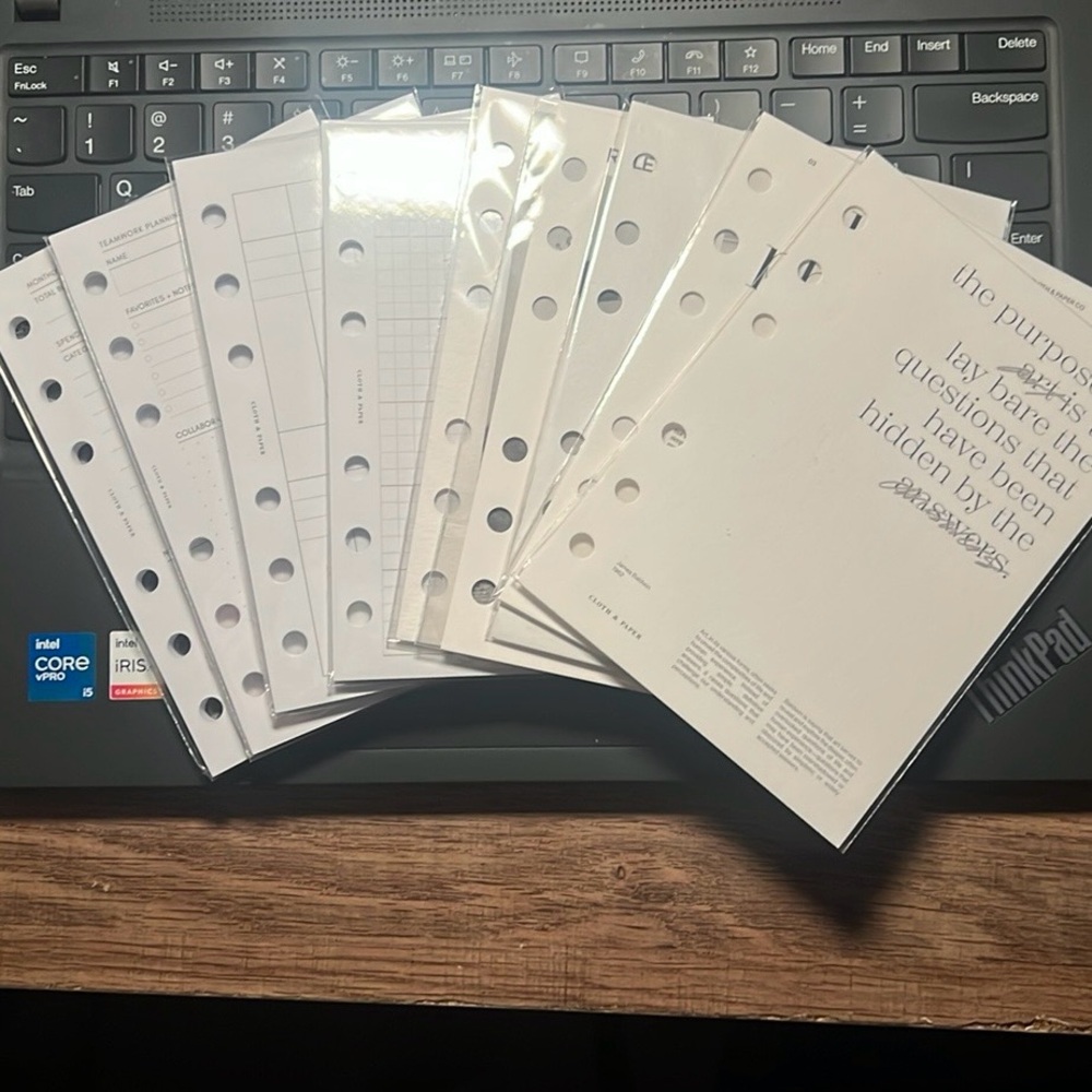 Cloth & Paper Bundle of Inserts/ Dashboards A6